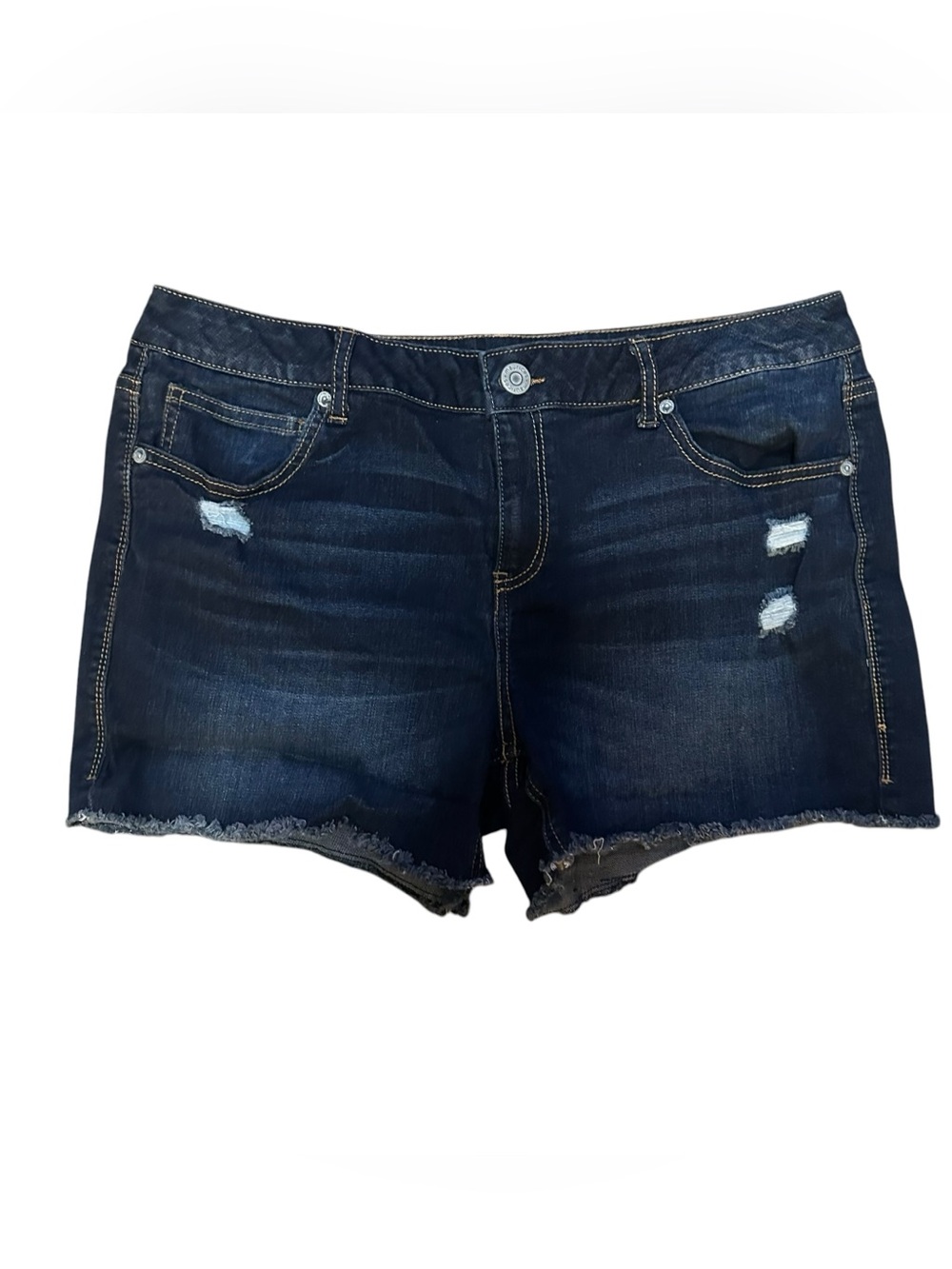Maurices Mid Rise Dark Stretch Denim Shorts Sz 13/14